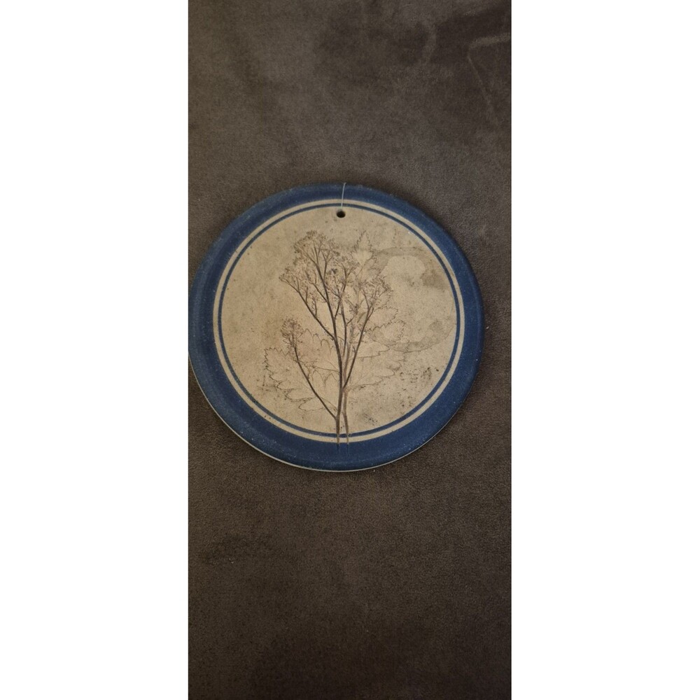 Vintage Blue Moon Pottery Natural Twig Imprint Gome Decor Cottage Core Wall EUC